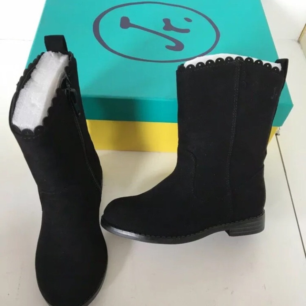 Jack Rogers Toddler Girls Black Boots Size 8